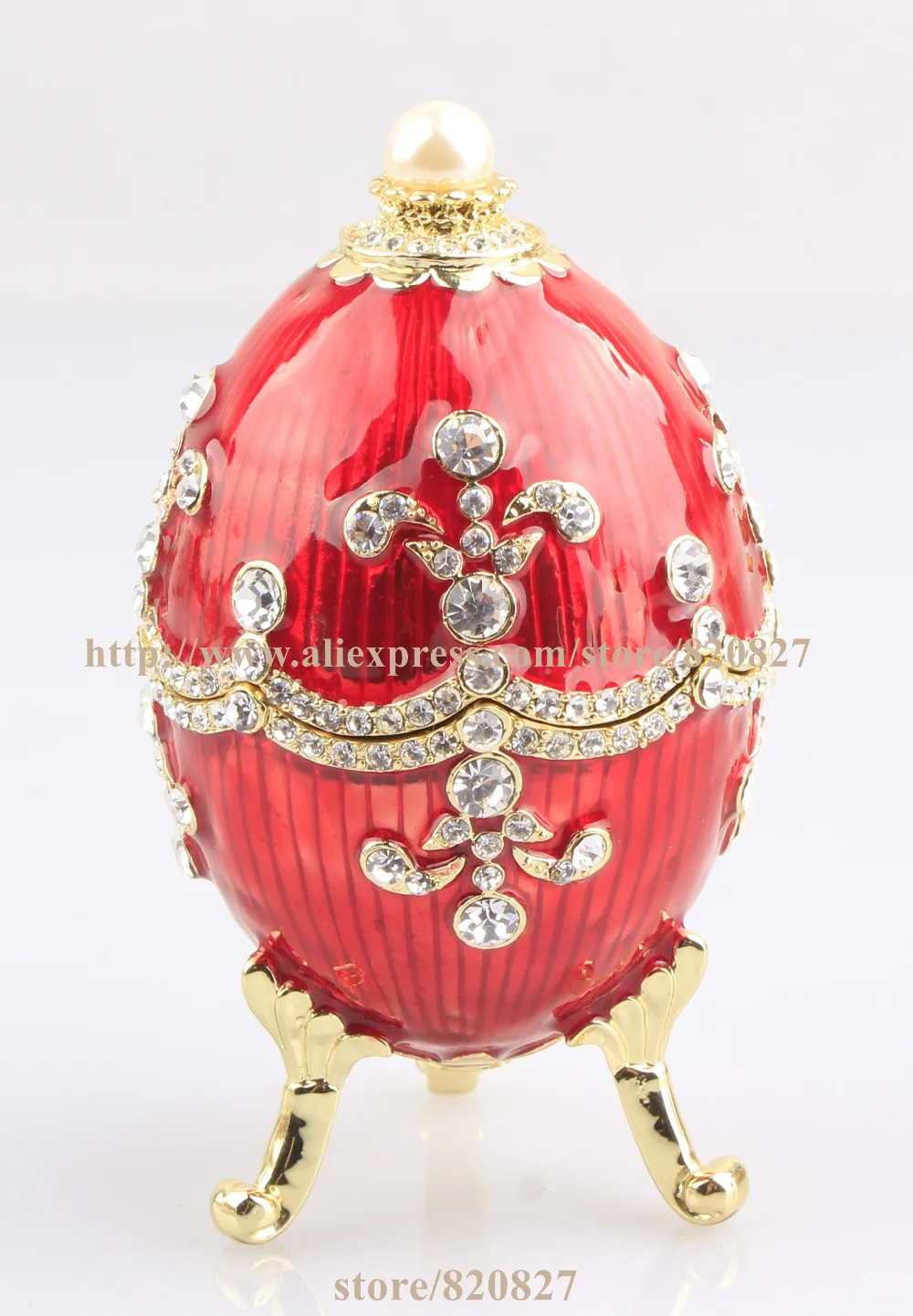 

Faberge Egg Trinket Box Hand Made Gift Crystal Faberge Easter Egg Figurine Decor Vintage Russia Egg Magnet Craft