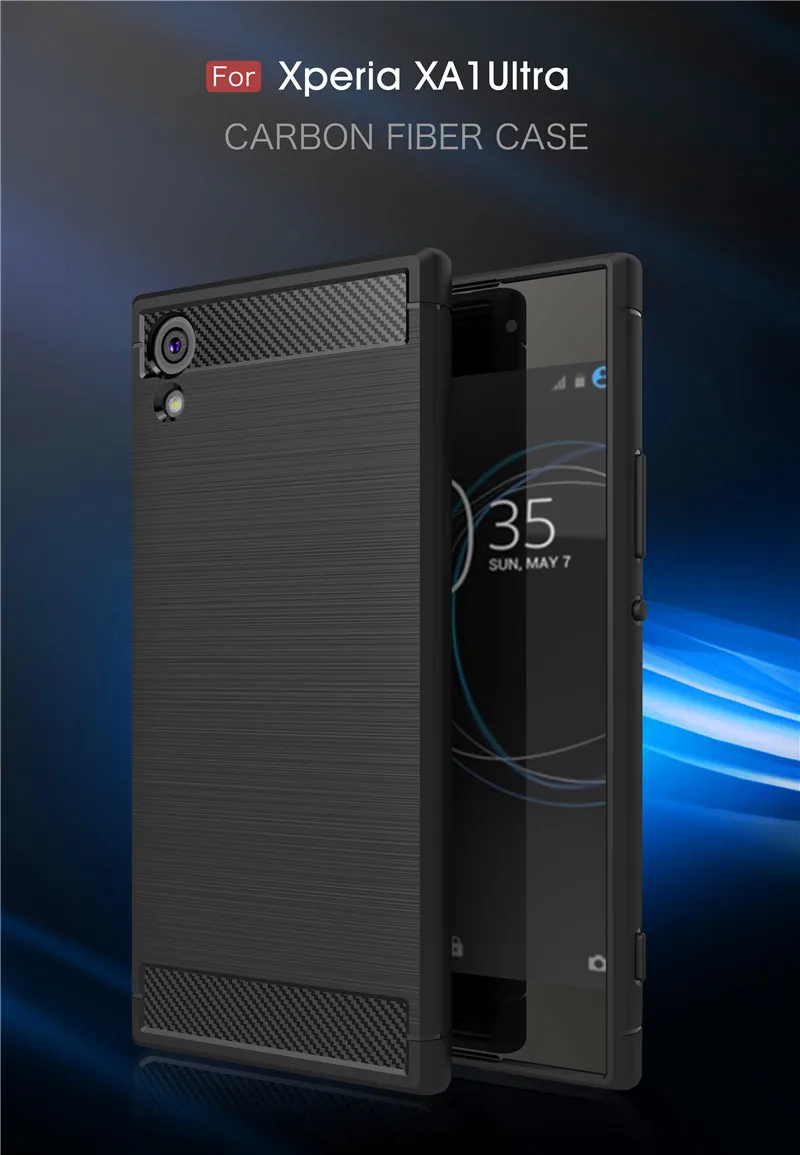 

For Sony Xperia XA1 Ultra Silicon Case Carbon Fiber Brushed TPU Silicone Back Funda for Sony XA1 Ultra G3212 G3221 G3223 Cases