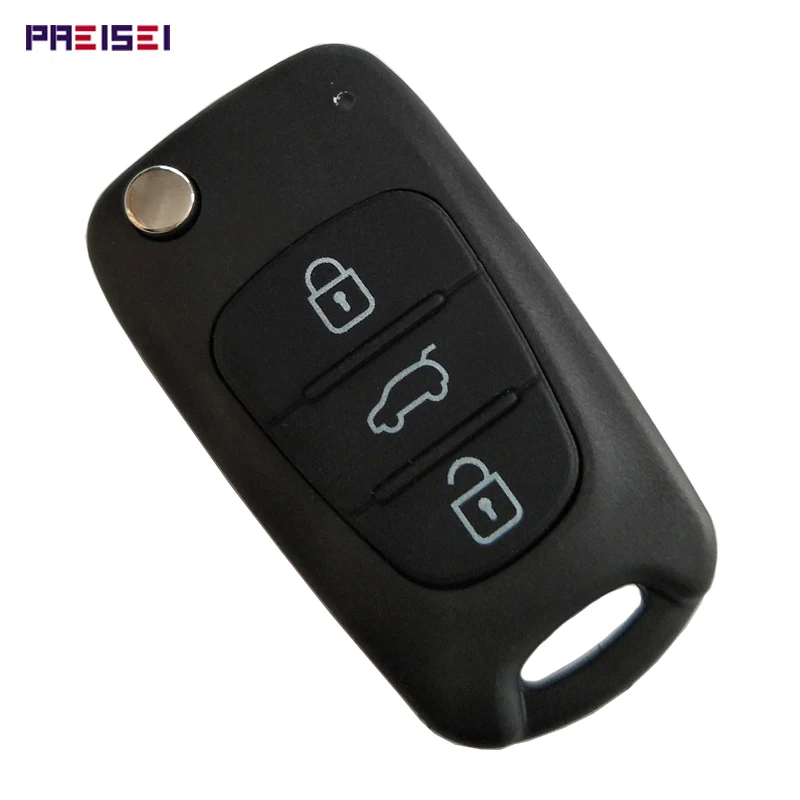 

PREISEI 3 Buttons Car Remote Flip Key Case For Hyundai I30 Key Fob Replacements