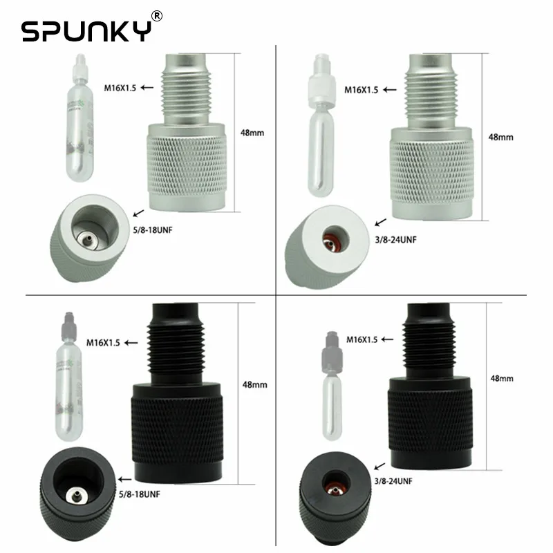 

CO2 Sodastream Adapter Converts Standard 3/8-24UNF or 5/8-18UNF to 88g 90g Co2 Bottle Adapter Thread M16*1.5