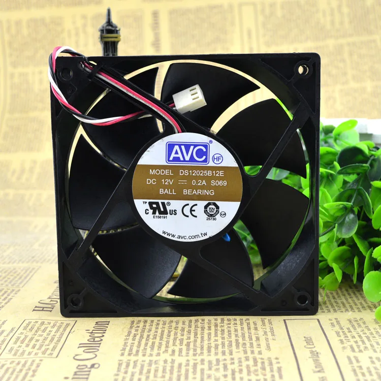 AVC DS12025B12E 120*120*25 мм 3-контактный PWM шасси питания ЦП Вентилятор охлаждения
