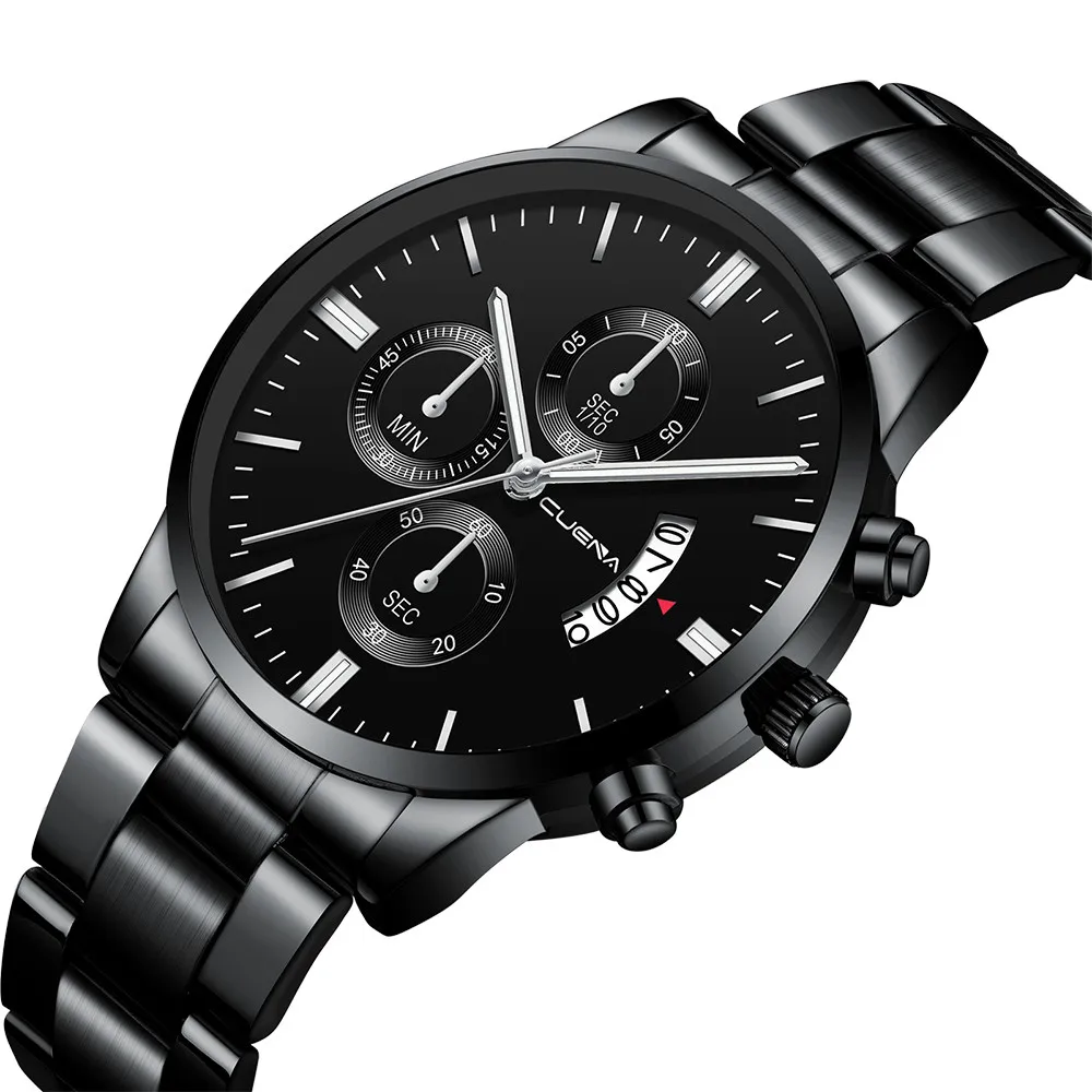 montre homme Часы мужские CUENA Модные Военные часы из нержавеющей стали Спортивные кварцевые наручные часы relogio masculino