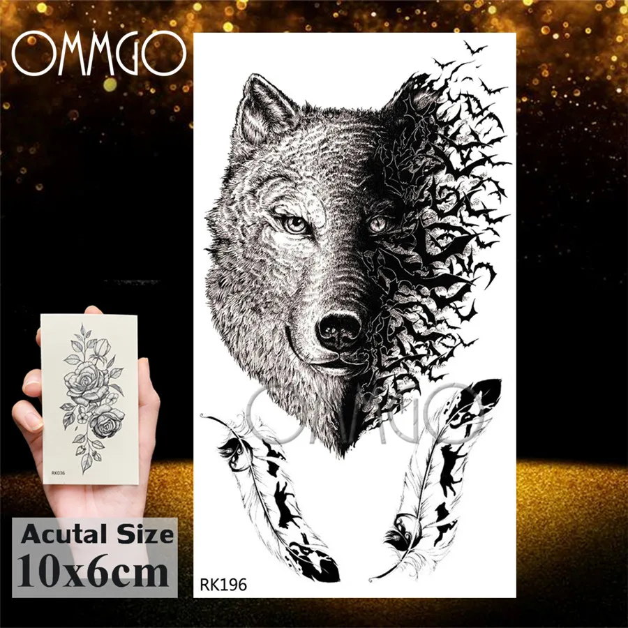 OMMGO Геометрическая бабочка Мотылек подвеска Временные татуировки наклейка якорь алмазный круг ромбовидные татуировки боди-арт черные Поддельные Татуировки - Цвет: ORK196