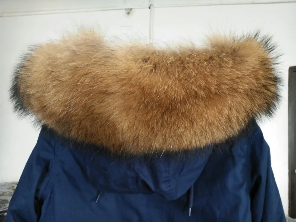 Брендовая стильная зимняя куртка женская новая длинная парка пальто из натурального меха большой енот меховой воротник с капюшоном парки толстая верхняя одежда