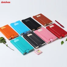 Domikee милый тонкий портативный кожаный бинт журнал путешествий; Записная книжка канцелярские принадлежности подарок, 8 цветов, 3 комплекта Внутренней бумаги, толстый дневник