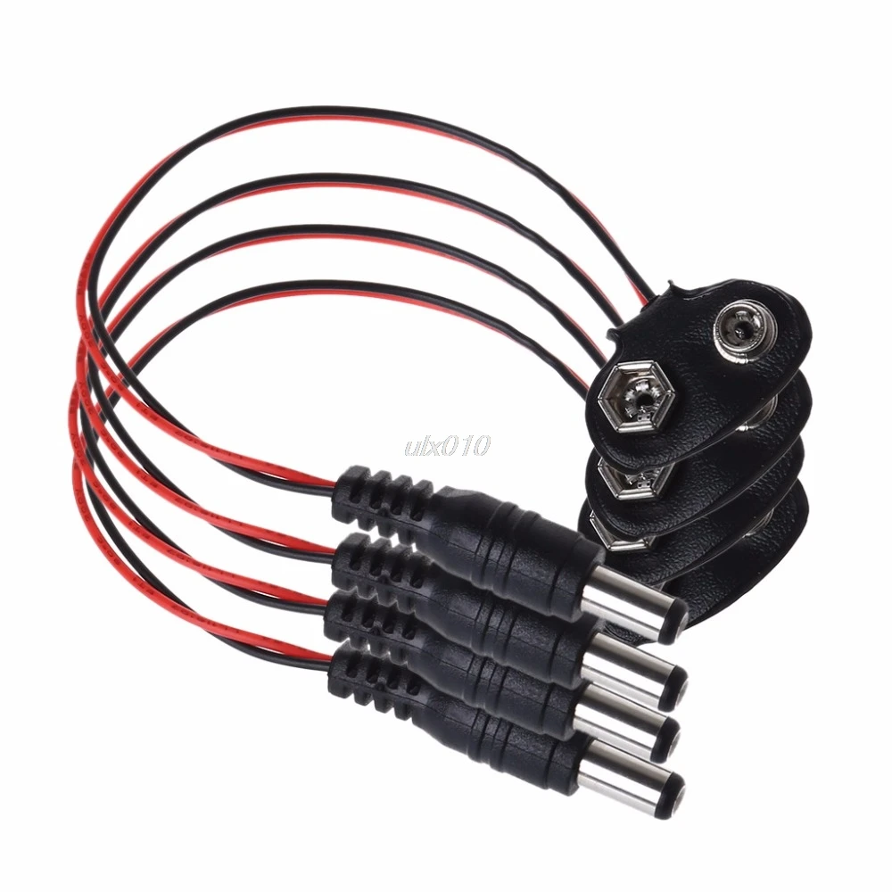 

4Pcs 9V PP3 Power Cable Battery Clip With 2.1mm ID X 5.5mm outer DC Plug End Feb Whosale&DropShip