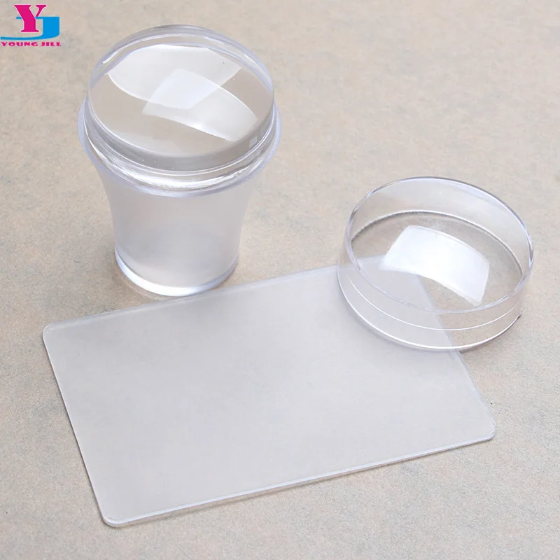 

High Quality Nail Art Stamping Scraper Set Clear Jelly Stamper Tools DIY Manicure Stencil Polish Stamp Image Carimbo de Unha Kit
