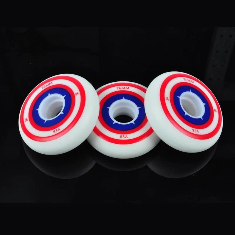 

4 Piece 83A Soft Heartless Inline Skate Replacement Wheels 72mm 76mm 80mm FreeStyle Slalom Skate Rodas FSK Roller Skating Ruedas