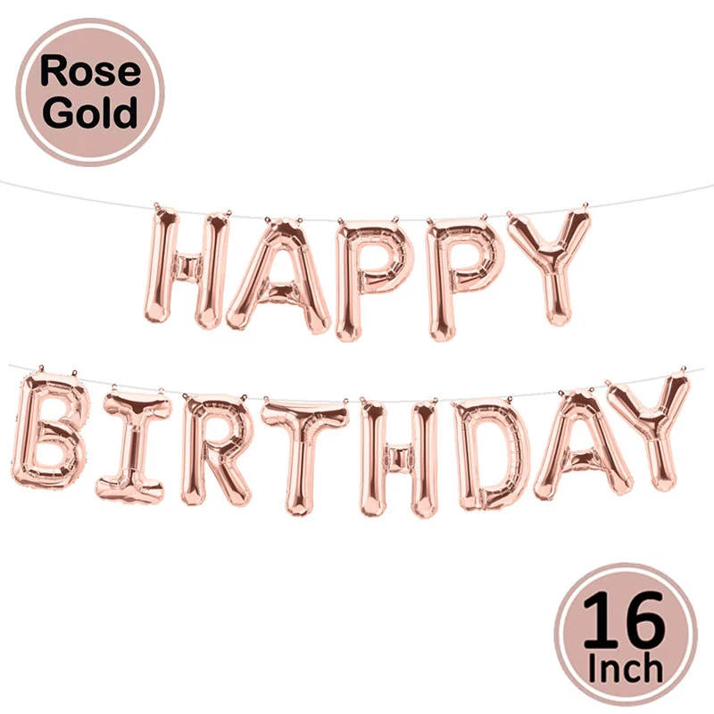 Lincaier звезда розового золота фольга, Латекс шары с днем рождения украшения Дети Декор Белый гелиевый баллон балон 1st 2 18 50 60