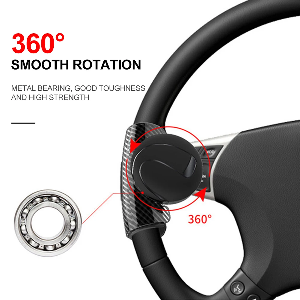 NSSTAR Universal Car Steering Wheel Assistive Ball Power Booster Ball Spinner Steering Wheel Knob with Compass for Car Vehicle
