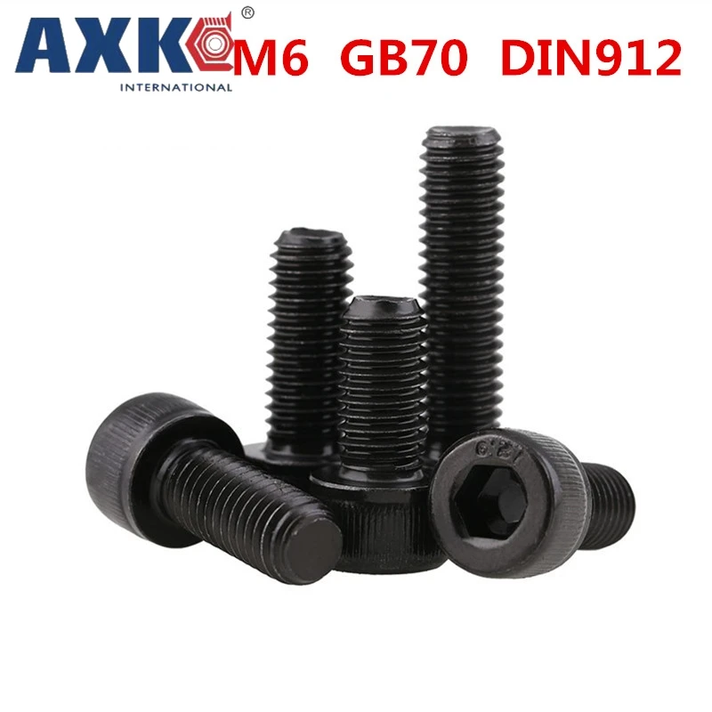 

AXK DIN912 12.9 grade bolts high strength Carbon steel hex socket screws screws black twill cylindrical head bolts M6