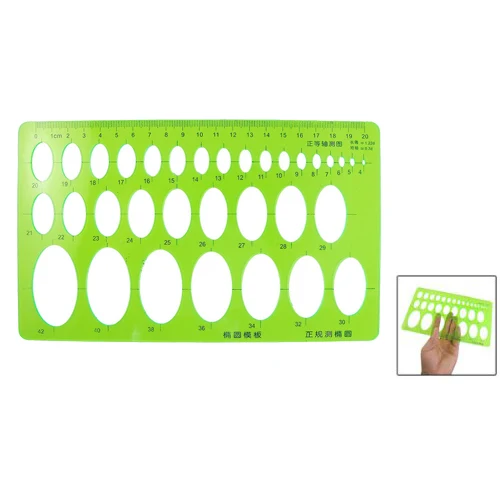 

Students Transparent Green Plastic Chart Oval Template Ruler