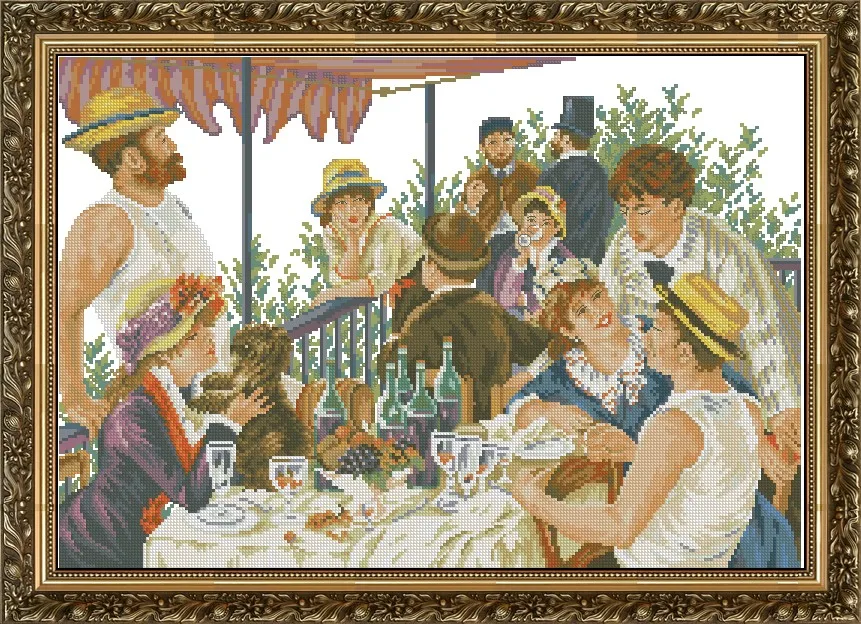 

High Quality Lovely Counted Cross Stitch Kit The Luncheon of the Boating Party lan 33879 Lunch Time Gathering