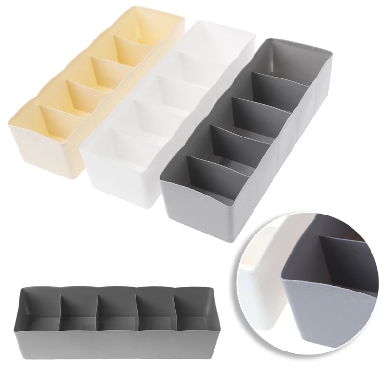 

5 Grid Underwear Storage Box Cabinets Household Debris Classification Organizer