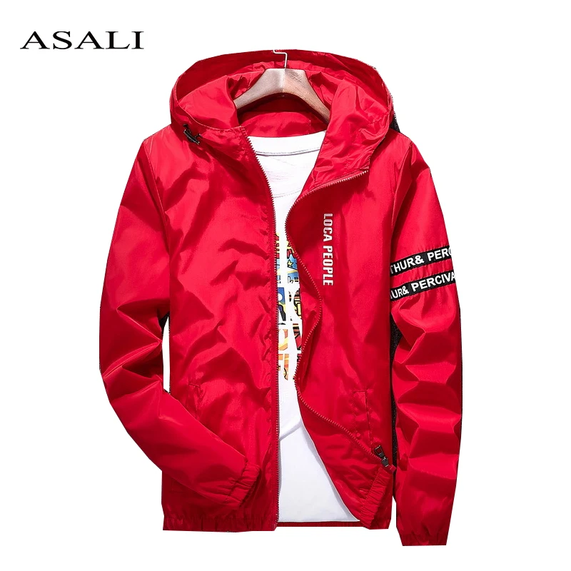 

Spring Bomber Jacket Men Casual Slim Fit Windbreaker Jackets Male Outwear Black White Red Zipper Thin Coat Homme Brand Clothing