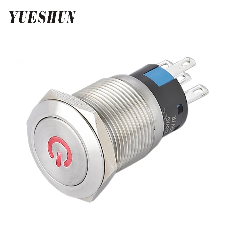 Buy YUESHUN 16mm LED Push Button Switch 3A Electrical Equipment Power Switch