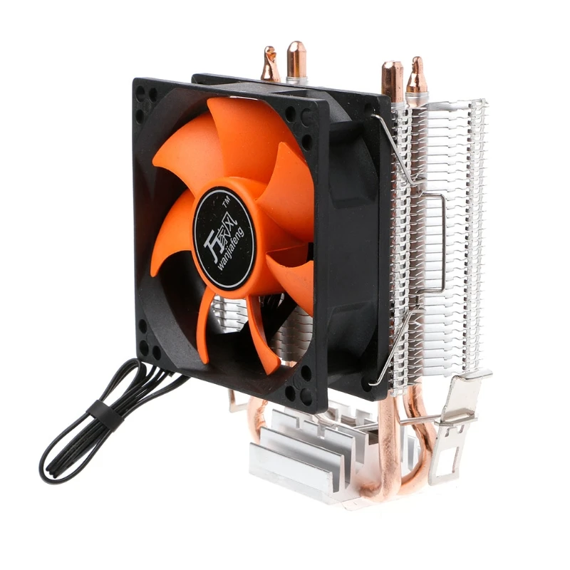 Вентилятор Кулер двойной Heatpipe алюминиевый PC cpu кулер охлаждающий вентилятор для Intel 775/1155 AMD 754/AM2