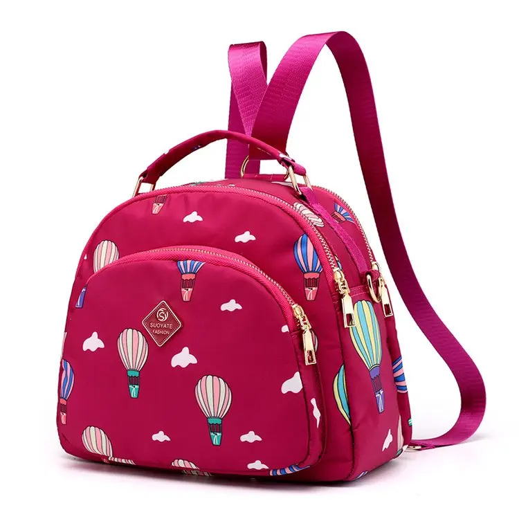 Дизайнерский Модный женский рюкзак мини мягкий маленький Повседневный Оксфордский - Цвет: pink balloon