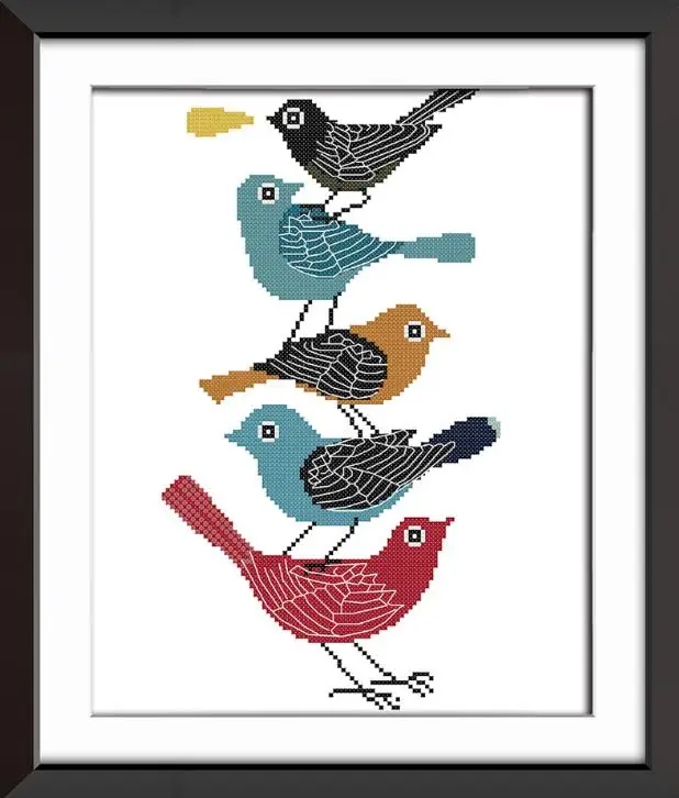 Птицы на лотосе, наборные птицы, абстрактная живопись(попугай) узор Счетный напечатан на холсте DMC Китайский Набор для вышивания крестиком - Цвет: DA015