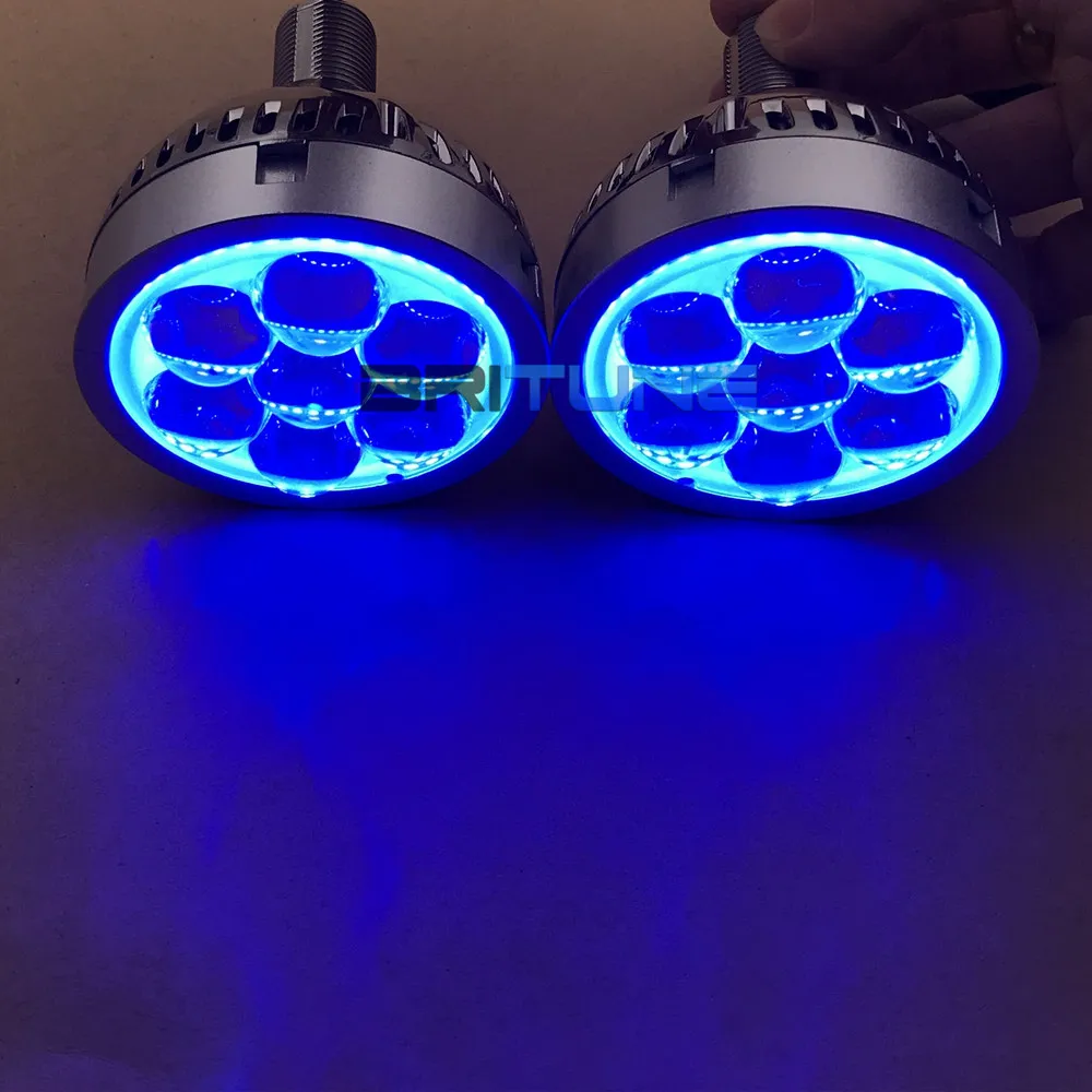 Светодиодный прожектор, линзы для фар, однолучевая лампа, 3,0, мульти линзы для глаз дьявола, автомобильные фары, автомобильные аксессуары, модифицированный стиль, сделай сам - Испускаемый цвет: Blue Devil Eyes