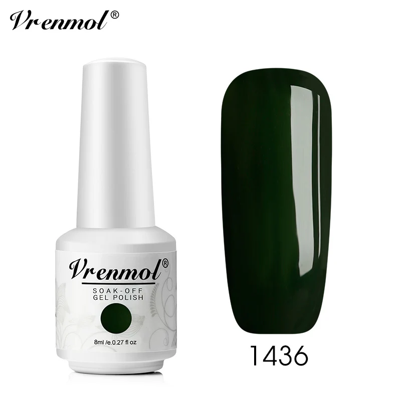 Vrenmol 58 цветов УФ-гель для ногтей Дизайн ногтей гибридные Лаки Французский акриловый гель Перманентная Эмаль Гель для ногтей с блестками лак Gellak - Цвет: 1436