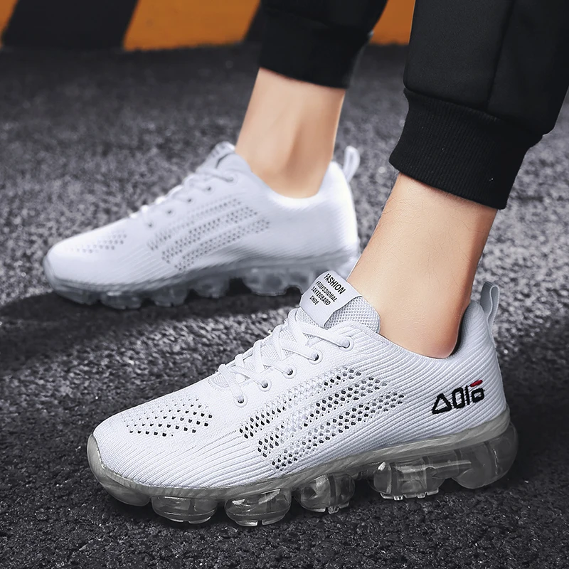 

Men's trend transparent sole sneakers, breathable lightweight running shoes, outdoor casual shoes