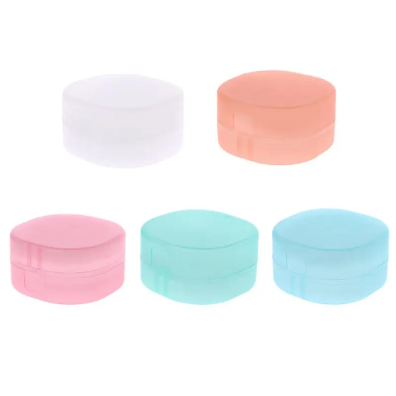 

Portable Soap Box Container Round Leak Resistant Sponge Case Travel Bathroom Soap Dishes