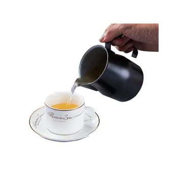 

Hot Large Capacity Stainless steel coffe pot colorful espresso frothers foaming craft milk coffee mug cappuccino pull flower cup