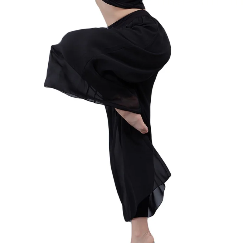 

2019 Women Female Dancer's Song Practice Clothes Practicing Pants Chiffon Dance Wide Leg Pants