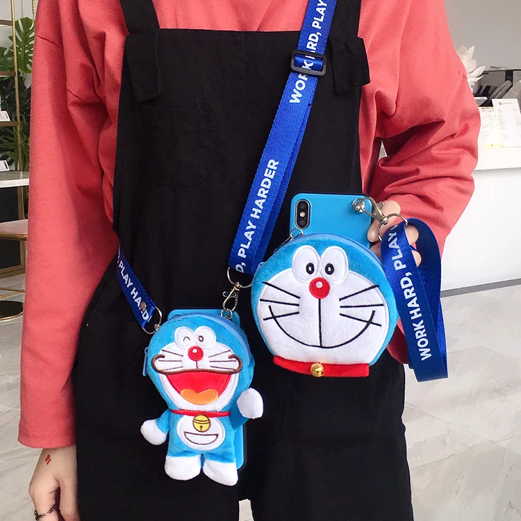 

Oneplus 6T Cartoon Doraemon zero wallet case, Cute Cherry pellets Soft case For Oneplus 3 3T One plus 5 5T 1+6 Girl cover +Strap