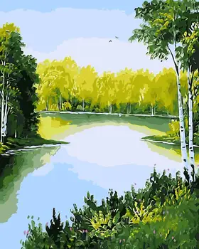 

Frameless painting by numbers paint by numbers for home decor PBN for living room 4050 quite lake