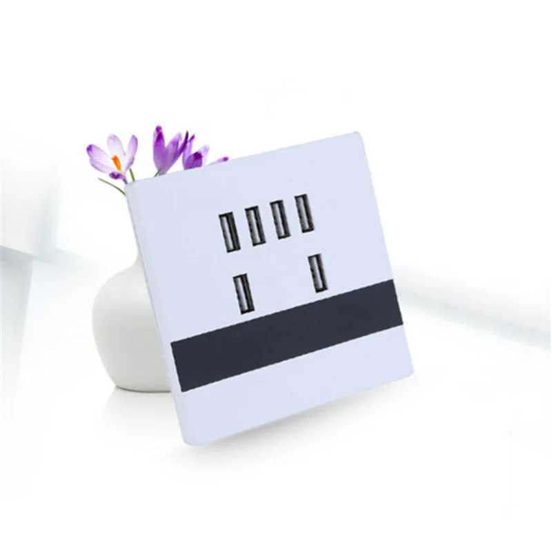 

New Style 6 Port 6A Usb Wall Socket Output 5V for All Mobile Phones and Tablets Desktop Convenience for Home Restaurant