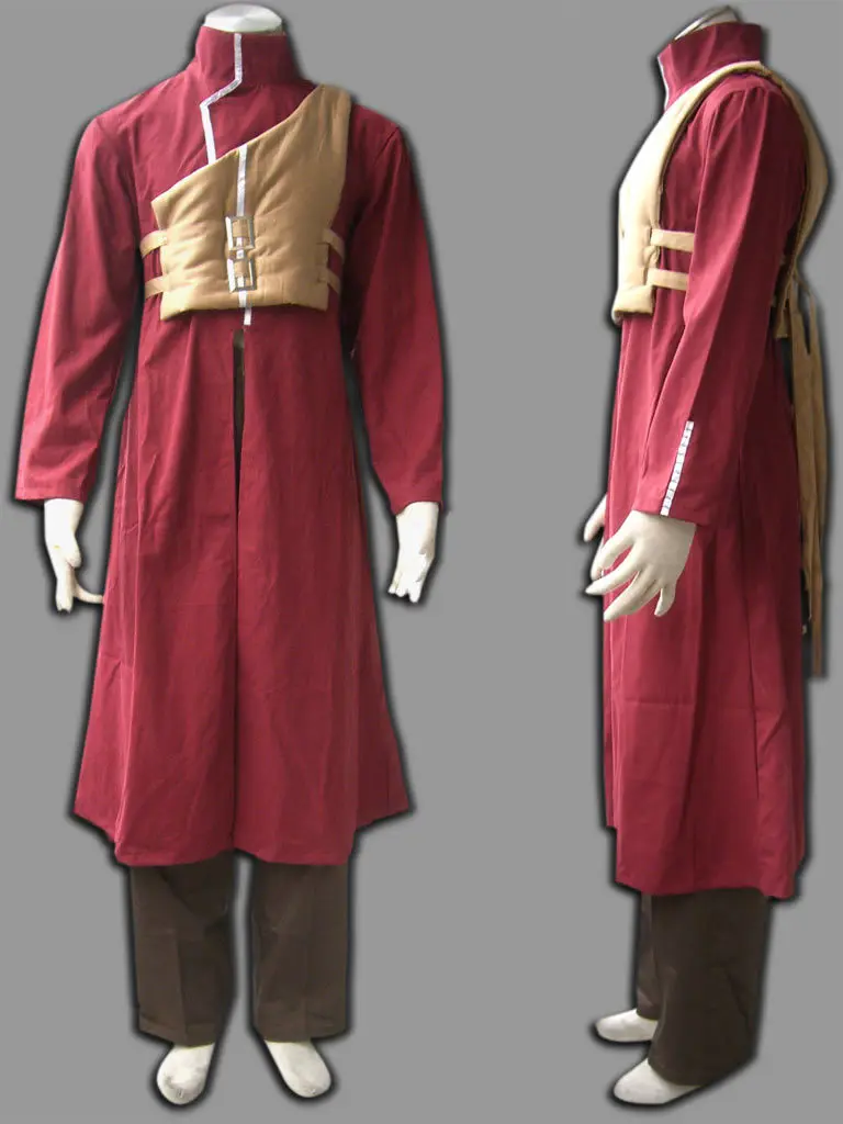 

Men's Naruto Gaara Cosplay Costume Shippuden manga Jujube red Version Include Long Coat+Pants+Vest+Tape