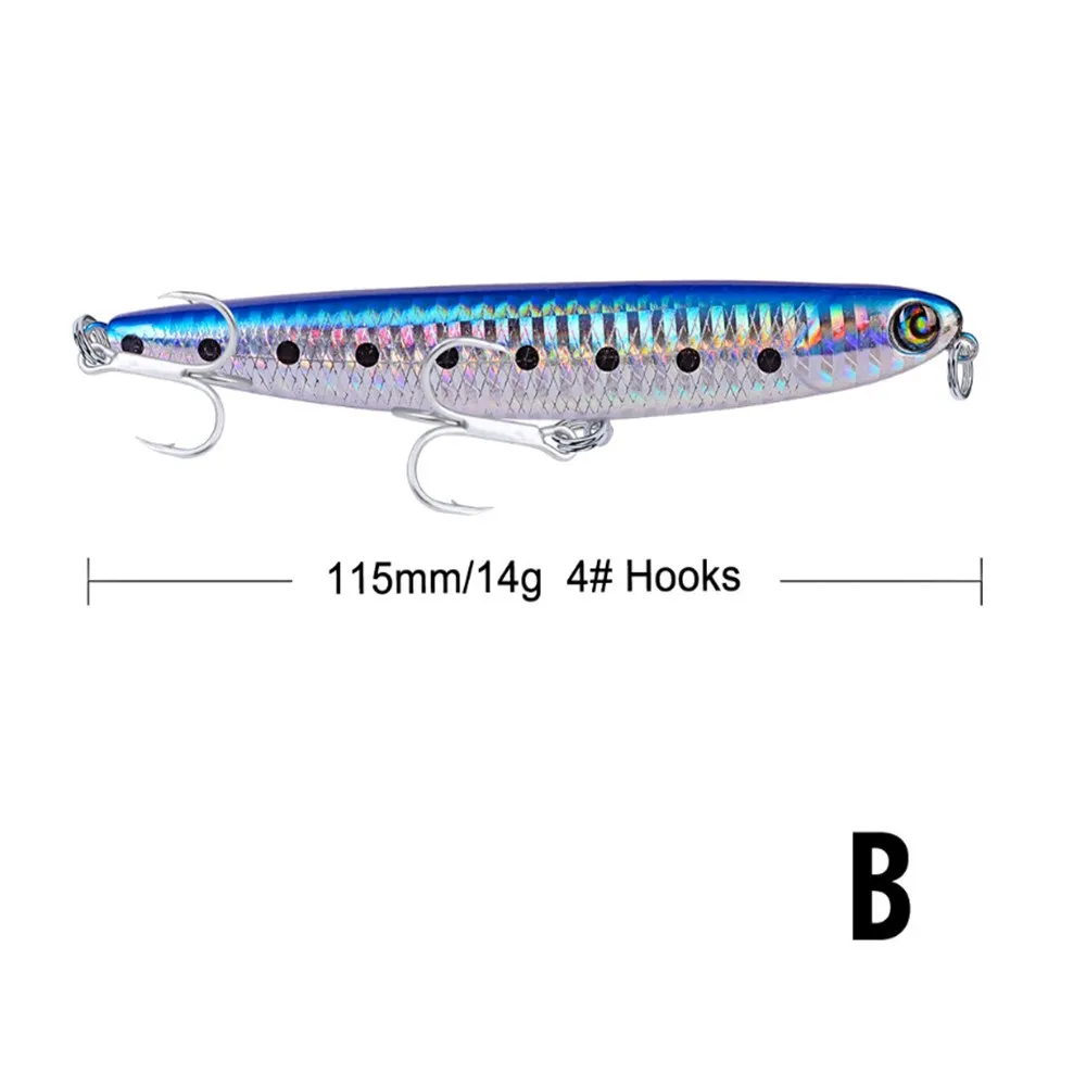 1 шт. карандаш жесткая приманка для рыбалки 115 мм 14 г Aritificial воблеры кренкбейт пластиковые приманки Щука карп приманки наживка Pesca Isca - Цвет: B