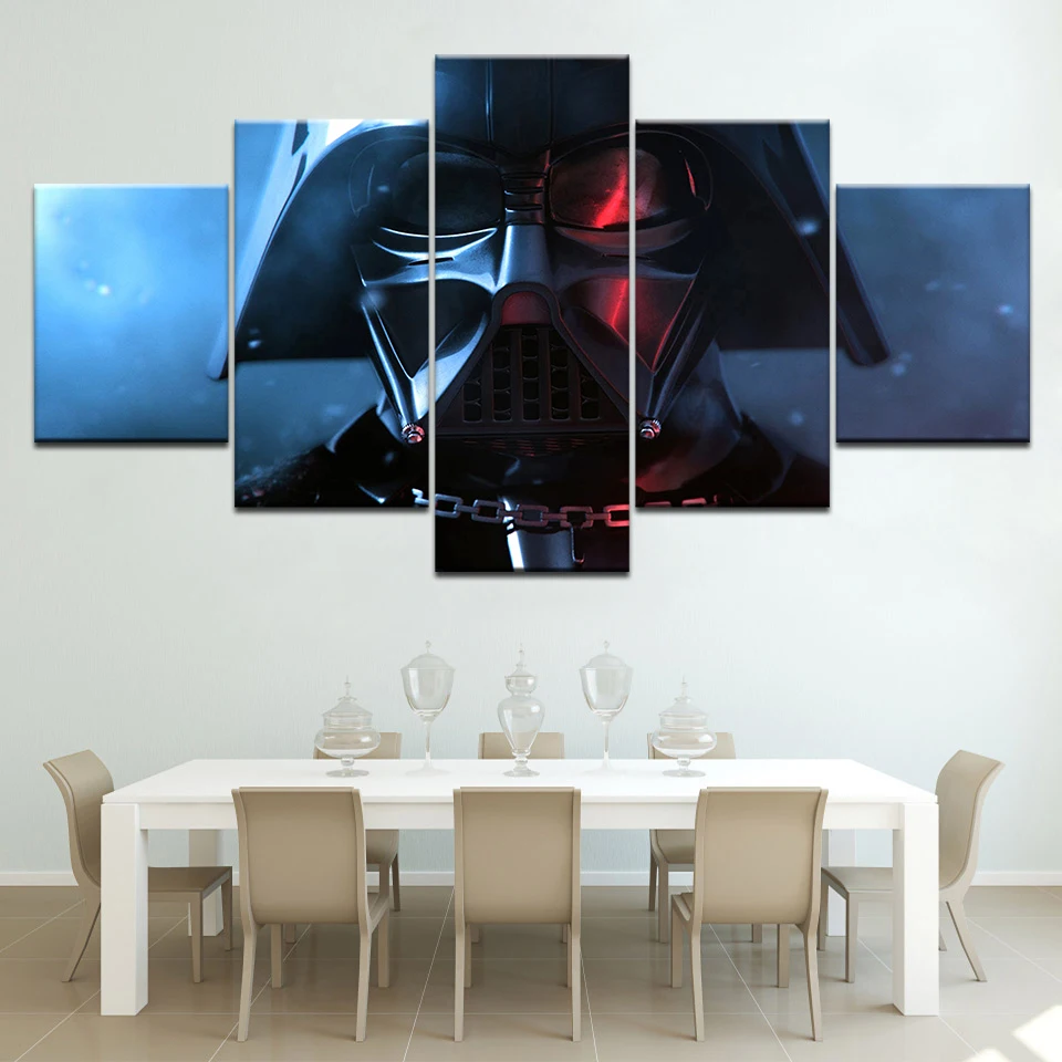 5 Panel frame Modular Printed star wars darth vader maska 5 piece Group
