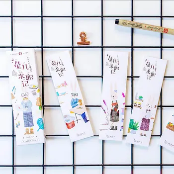 

30 pcs/box Cute Rabbit life paper bookmarks book holder message card Lomo cards kawaii stationery zakka school supplie papelaria