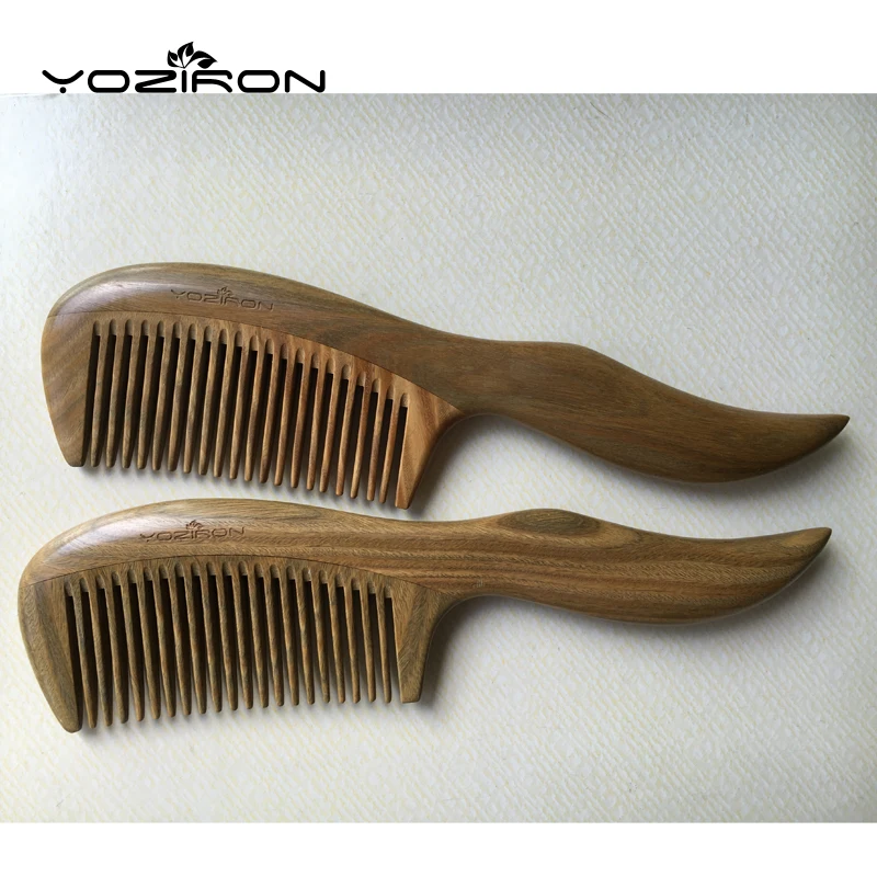 Yoziron 23 см утолщение длинной ручкой зеленый сандалового дерева волос Расчёски и
