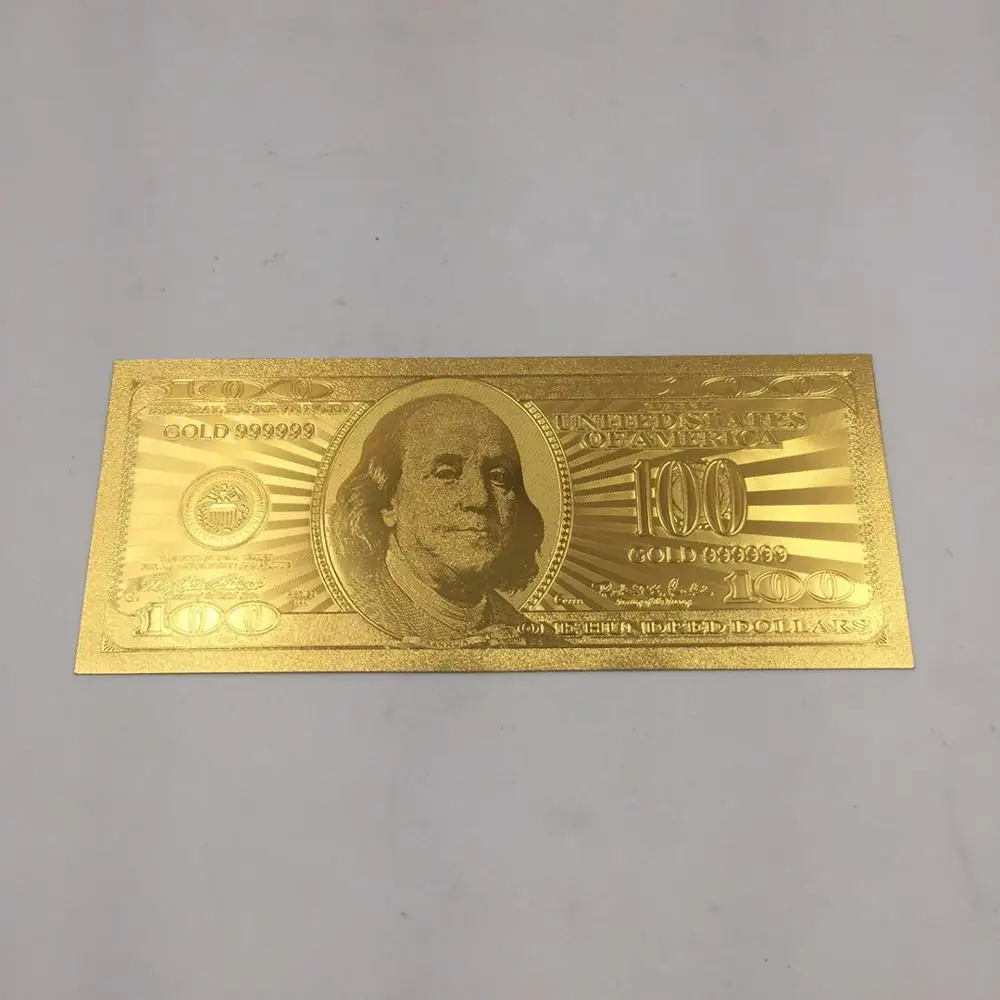 1 шт. Счастливый Китайский год со Свинкой Пеппой год USD2 доллар Счастливого Рождества банкноты денег от Санта-Клаус - Цвет: USD 100 pure gold