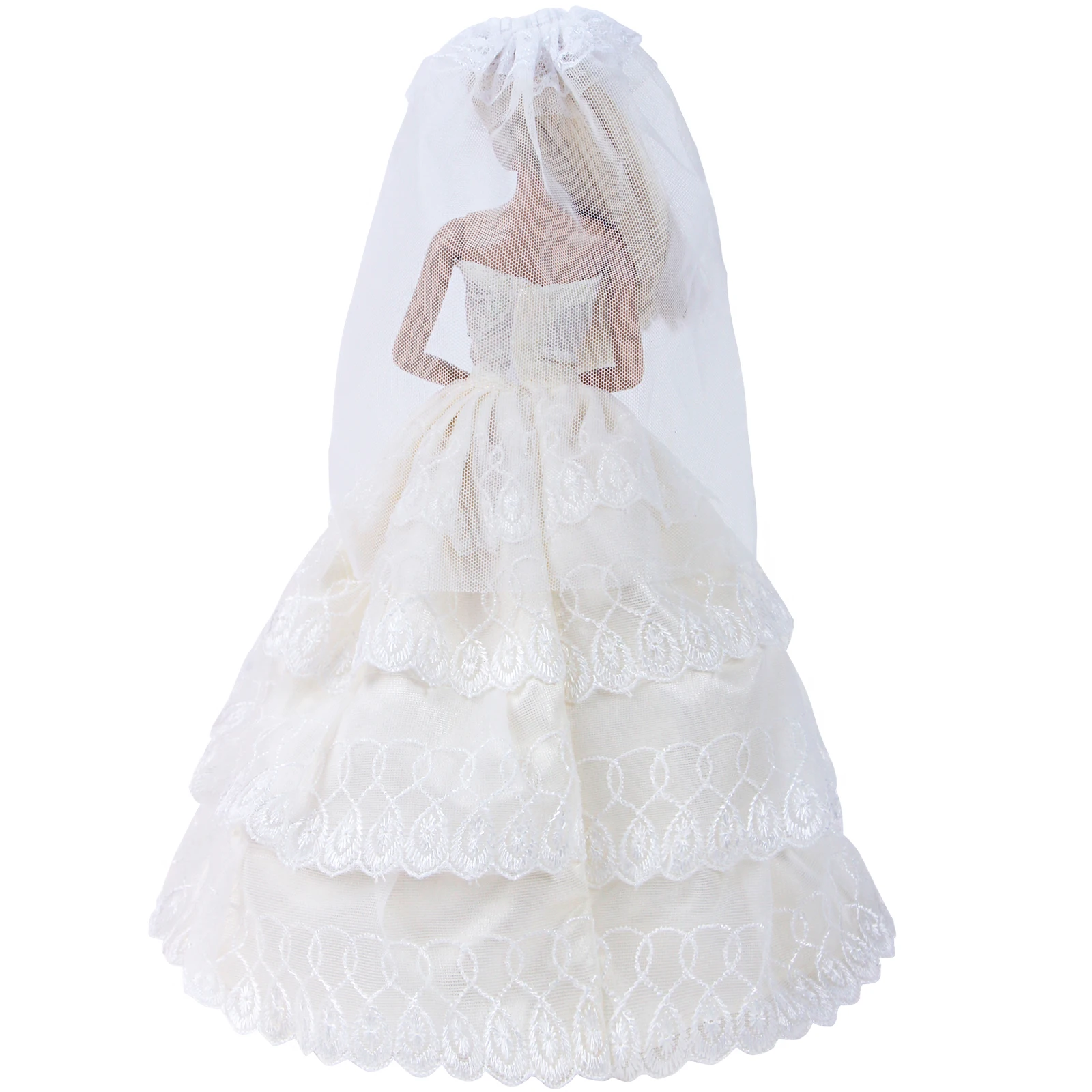 Handmade Beige Dress Wedding Party Lace Skirt With Veil Bride Accesories Clothes For Barbie Doll Dollhouse DIY Kids Gift Toy Handmade Beige Dress Wedding Party Lace Skirt With Veil Bride Accesories Clothes For Barbie Doll Dollhouse DIY Kids Gift Toy