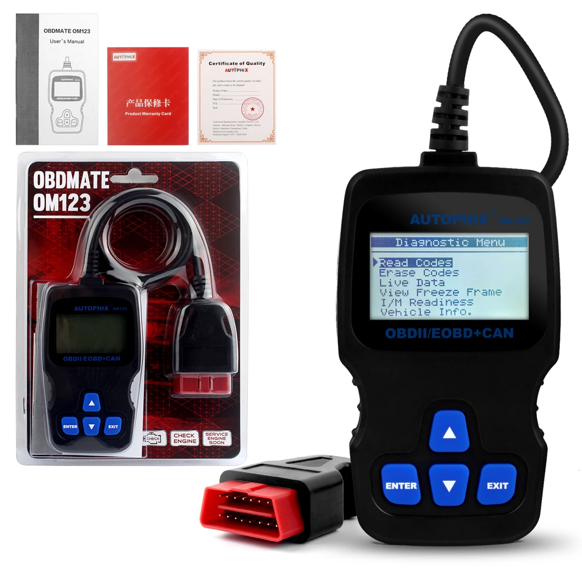 AUTOPHIX om123 код читателя obd2 Двигатели для автомобиля сканер АНАЛИЗАТОР инструмент для диагностики VAG Toyota Audi Honda Chevrolet Mazda Skoda Chevy