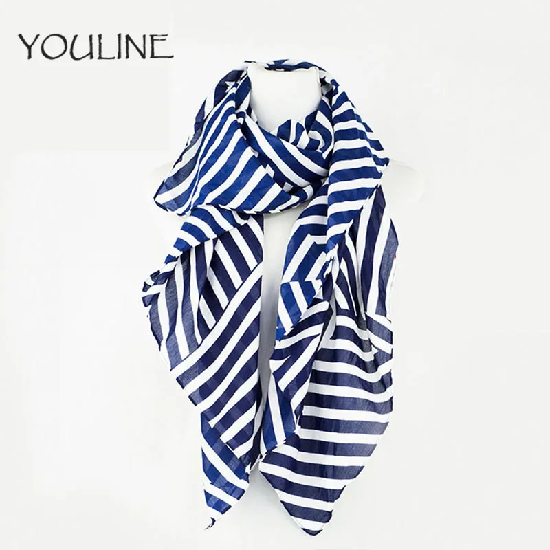 

AMII Women Voile Scarf With Stripe Big Flower Print Retro Shawl Fashion High Quality Free Shipping 2018
