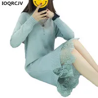 Women-Knit-Sweater-Dress-2018-New-Fashion-Lace-Stitching-Long-sleeved-Half-collar-Warm-Bottoming-Sweater.jpg_200x200