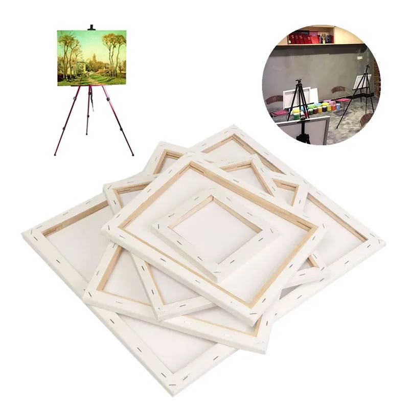 Белая пустая квадратная художница холст деревянная доска рамка для грунтованных масляные, акриловые краски