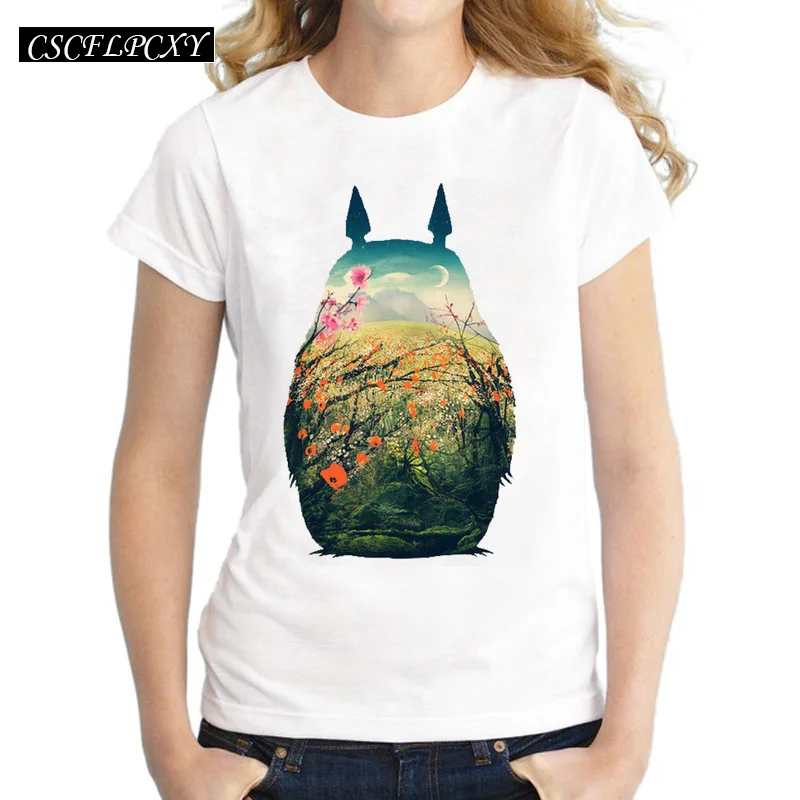 الخوخ زهر Totoro الصيف 2016 T قميص المرأة عارضة الأزياء الكرتون لباس أبيض المحملة 3D طباعة زائد حجم الملابس الخوخ زهر Totoro الصيف 2016 T قميص المرأة عارضة الأزياء الكرتون لباس أبيض المحملة 3D طباعة زائد حجم الملابس