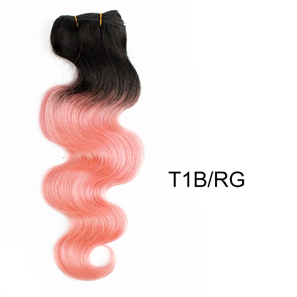Коллекция Bobbi, 1 пучок, бразильские волнистые волосы, два тона, T 1B, серые Человеческие волосы Remy для наращивания, Омбре, волнистые пряди - Цвет волос: 1B RG