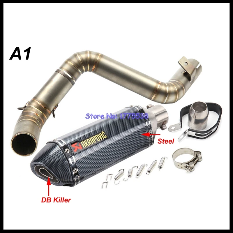 Conjunto completo de tubo de Escape de motocicleta para KTM Duke 125 Duke 200 Duke 390 sistema de Escape de moto de Color de fibra de carbono