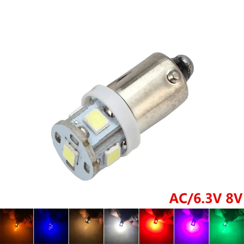10 шт. ba9s t4w Bayone tw5w AC 6V/6 3 V 8v 2835 5SMD светодиодный светильник для пинбола лампа без