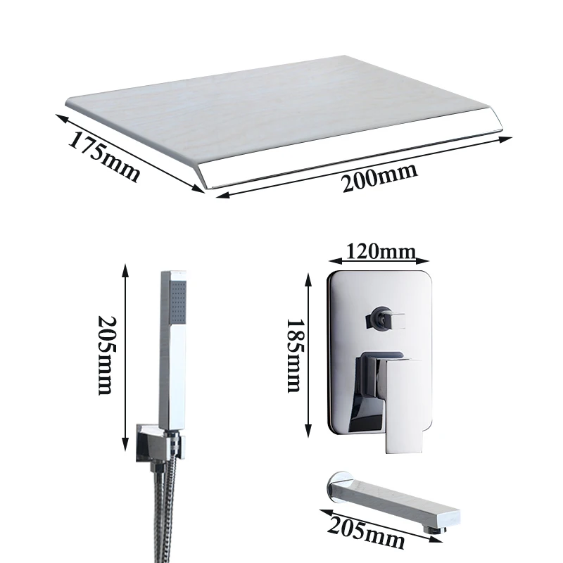 Kaufen KEMAIDI Badewanne Wasserfall Dusche Kopf Wand Mouned Dusche Panel Mixer Verchromt Dusche Set Mit Hand Dusche Arm