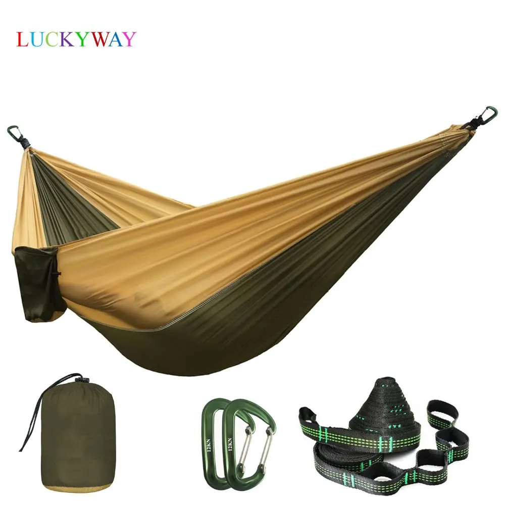 

Dropshipping Lightweight Nylon Parachute Hammock Camping Garden Hamac Travel Double Person Hamak for camping outdoor furniture
