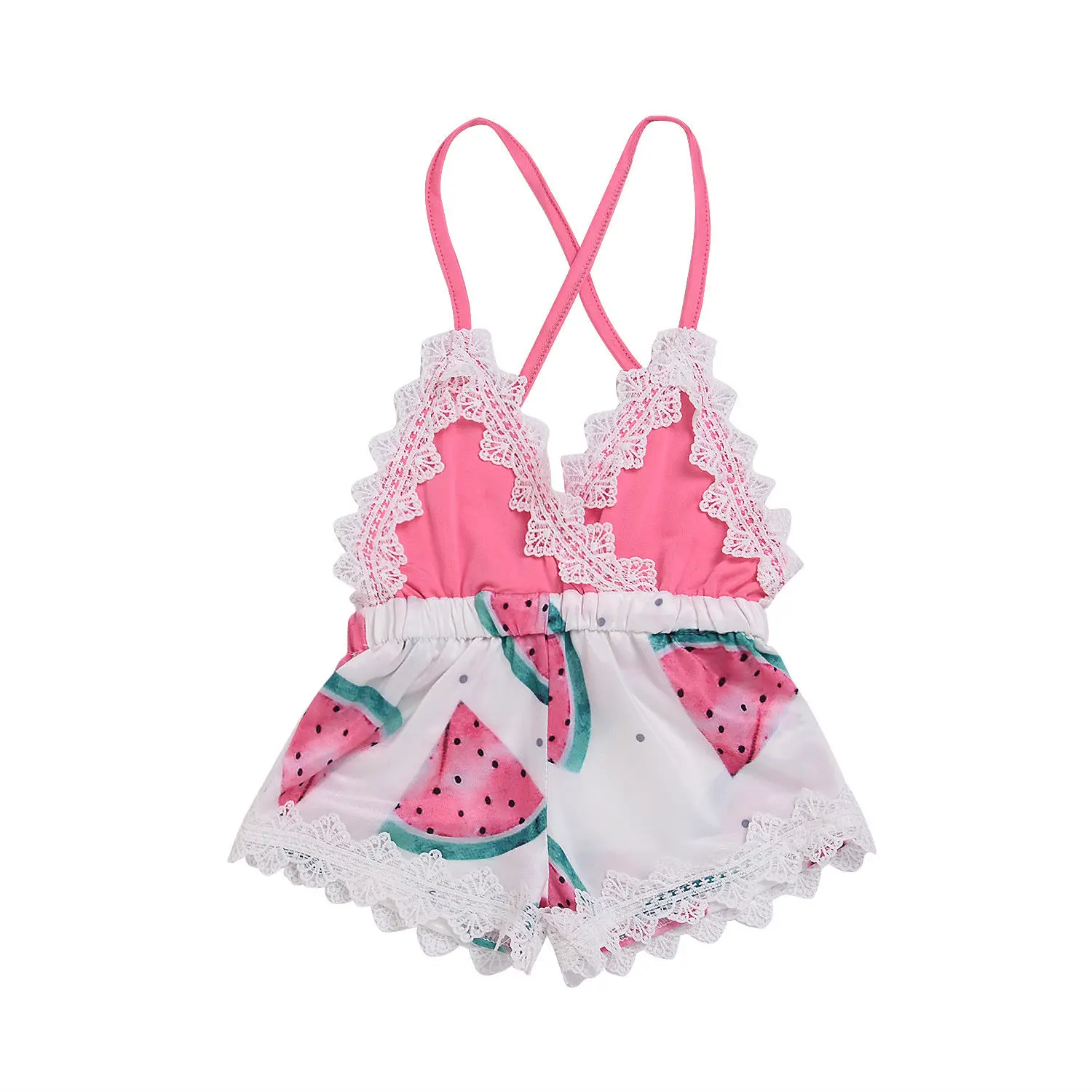 

2018 Summer Romper Newborn Toddler Baby Girl Romper Watemelon Print Body Jumpsuit Outfits Sleeveless Sunsuit Clothes